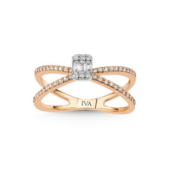 Roségold-Ring mit Diamanten - BYZ0004027