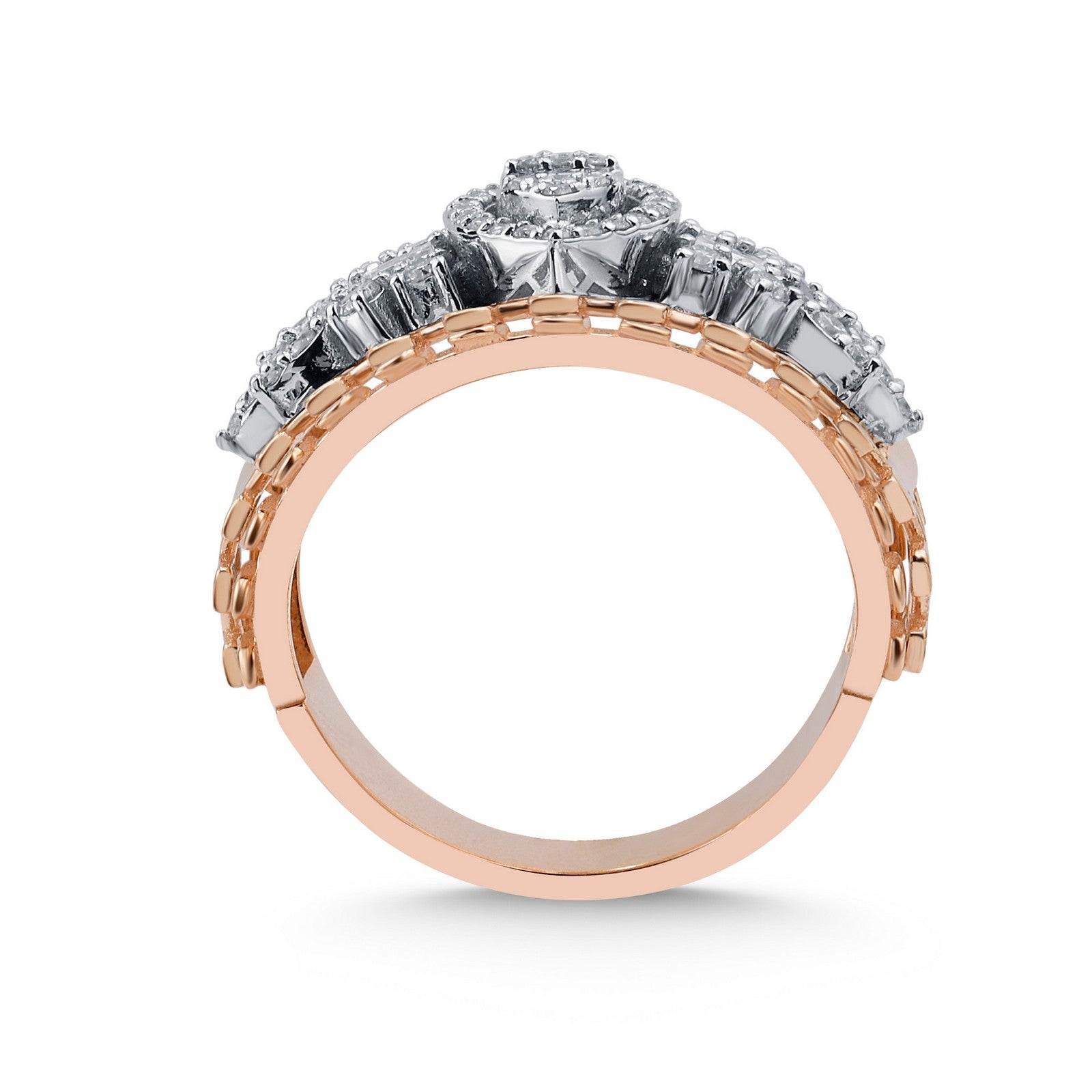 Roségold-Ring mit Diamanten - BYZ0004109