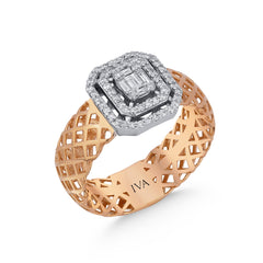 Roségold-Ring mit Diamanten - BYZ0004150