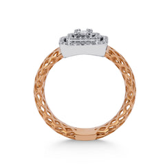 Roségold-Ring mit Diamanten - BYZ0004150