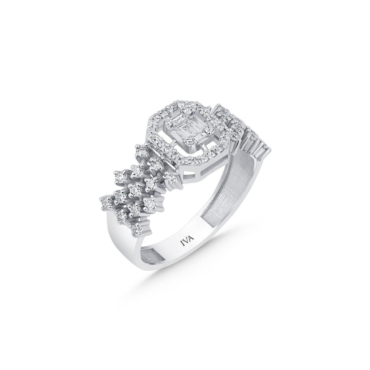 Weissgold-Ring mit Diamanten - BYZ0004507