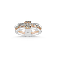 Bicolor-Goldring mit Diamanten - BYZ0004771