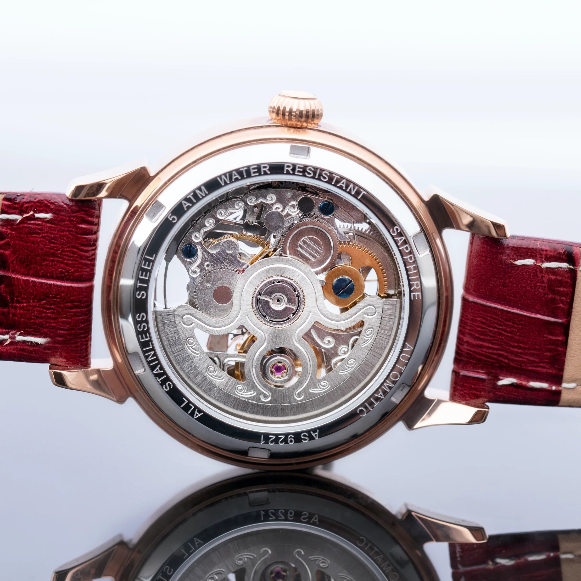 Residence Watches Farbe Uhr Stahl Gold/ Bordeaux Rot 35mm Damenuhr