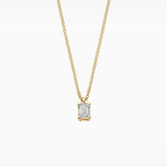 Blush Halskette aus 14 Karat Gold mit rechteckigem Labordiamanten 0.20 ct - LG3016Y