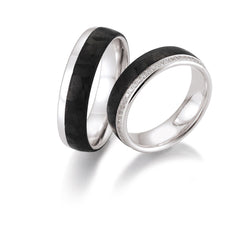 Alliances Breuning en carbone avec diamants - 48/06502 et 48/06501