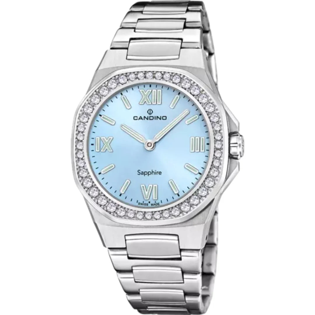 Candino Lady Elegance DamenSchweizer Uhr mit Blauem Zifferblatt - C4753/4