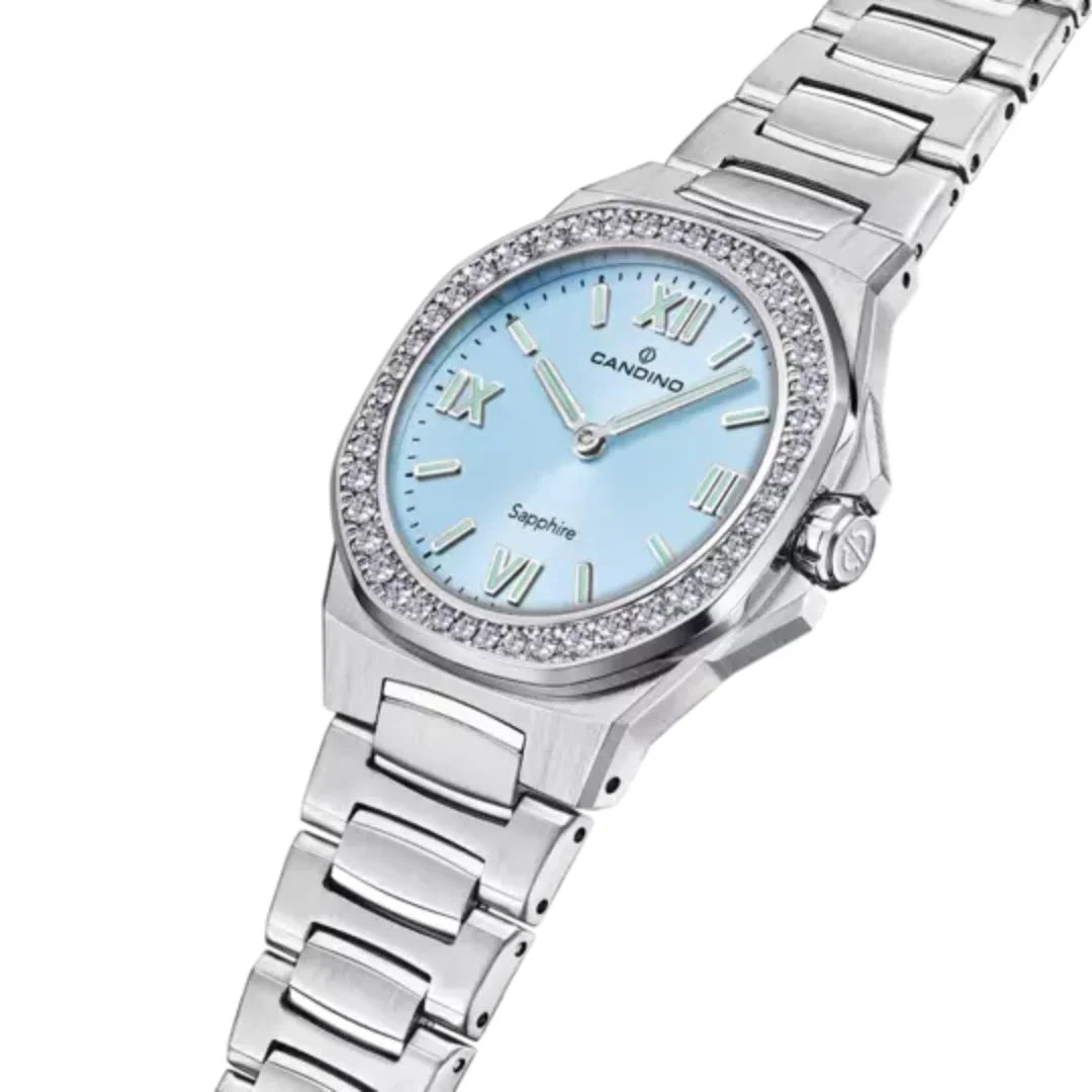 Candino Lady Elegance DamenSchweizer Uhr mit Blauem Zifferblatt - C4753/4