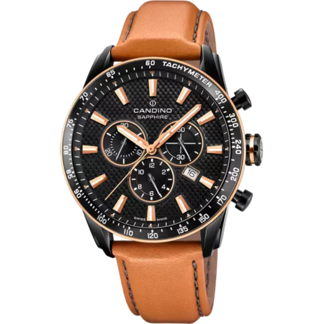 Candino Gents Sport MännerSchweizer Uhr aus  Braunes Leder - C4759/1