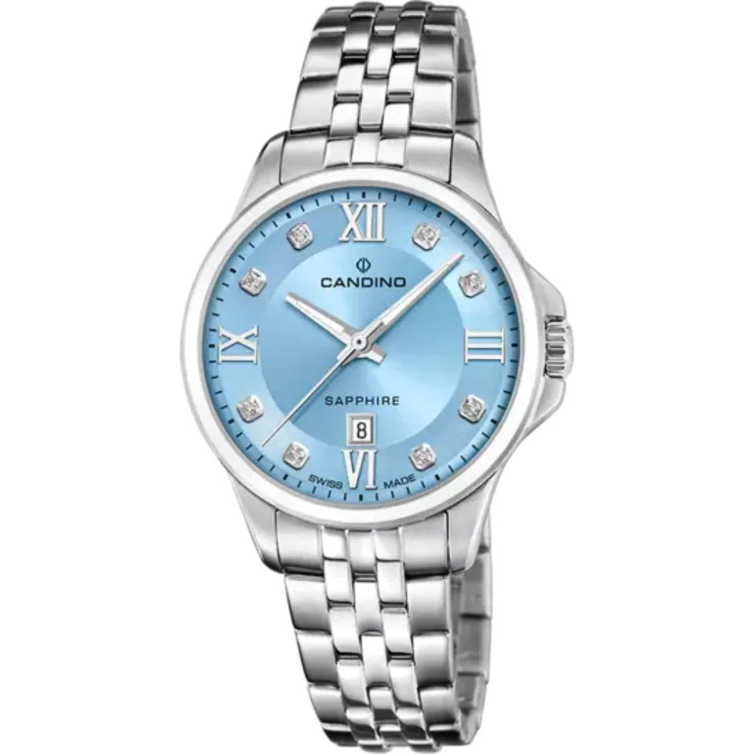 Candino Lady Elegance DamenSchweizer Uhr mit Blauem Zifferblatt - C4766/2