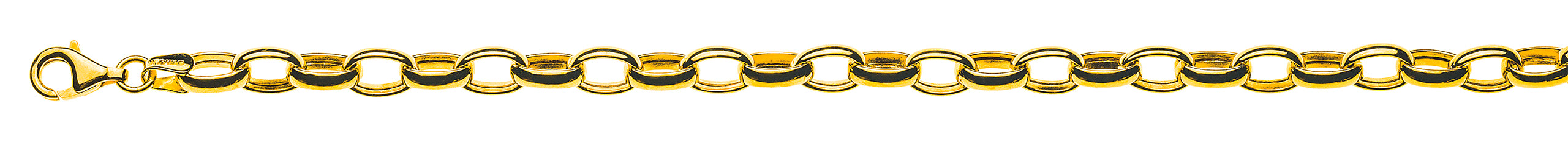 Collier Anker oval halbmassiv Gelbgold 750 ca. 6.0x8.5mm