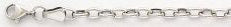 Collier Anker oval Weissgold 750 halbmassiv 45cm