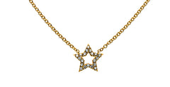 Collier Stern Gelbgold 750 mit 20 Brillanten H SI 0.10ct 45cm