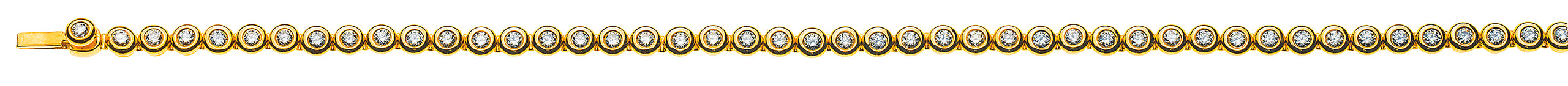 Tennisarmband Gelbgold 750 Diamanten zargengefasst 18cm
