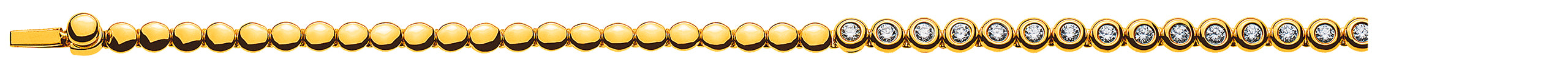 Collier Tennis Gelbgold 750 mit 54 Brillanten 1.88 ct.