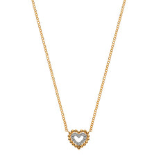 Collier Gelbgold 750 mit Herzanhänger 12 Brillanten 0.05 ct.