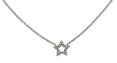 Collier Stern Weissgold 750 mit 20 Brillanten 0,11ct.
