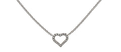 Collier Herz Weissgold 750 mit Brillanten 0.08 ct. 45cm