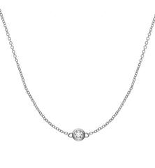 Collitaire Spiegelanker Weissgold 750 Zargenfassung mit Brillant