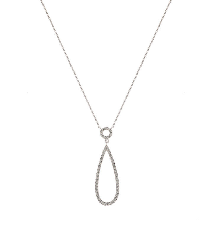 Collier Weissgold 750 Tropfenform 55 Brillanten 0.15ct.