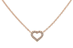 Collier Herz Rotgold 750 mit 20 Brillanten 0.08ct.