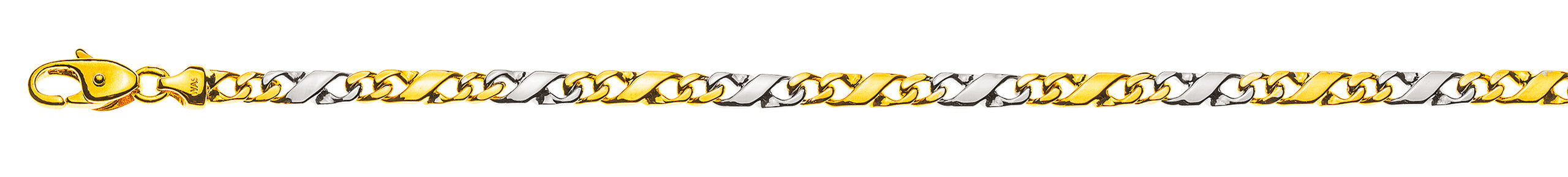 Collier Bicolor Gelb-/Weissgold 750 poliert 4,0 mm