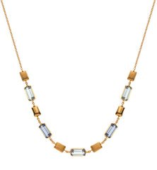 Collier Gelbgold 750 mit Blautopasen 45cm