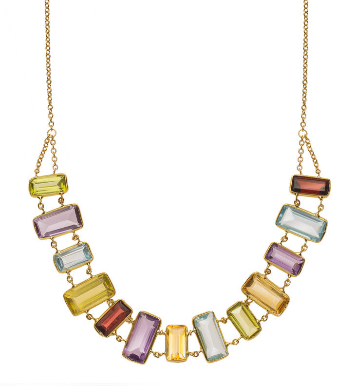Collier Gelbgold 750 Multicolor 45cm verstellbar