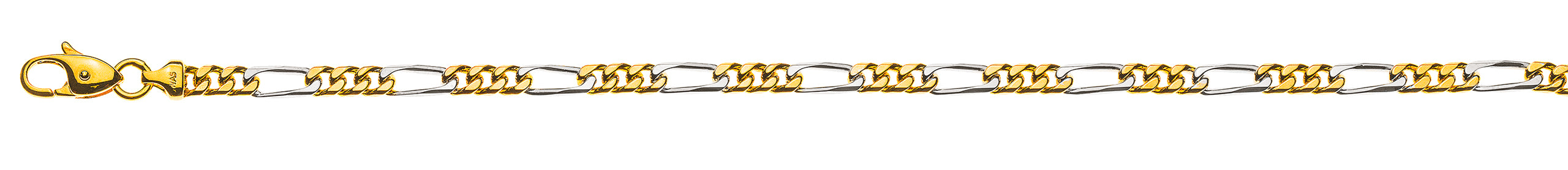 Collier Figaro Bicolor Gelb-Weissgold 750 ca. 4,0mm