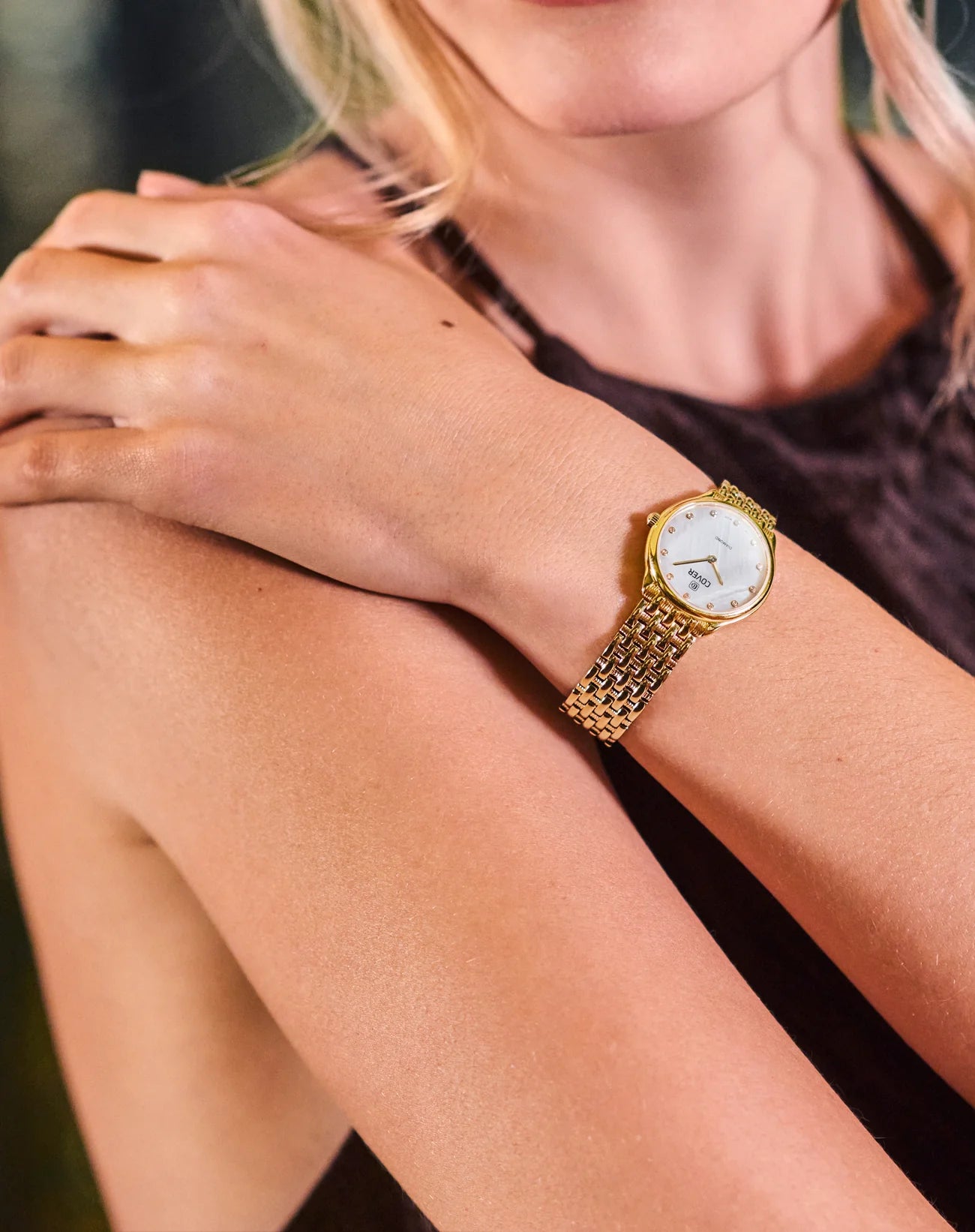 COVER Eternal Pearl Diamond Damen Uhr Weiss Gold