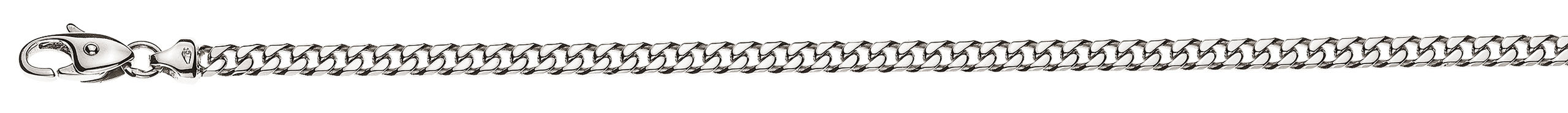 Collier Panzer geschliffen 4mm 45cm Weissgold 375
