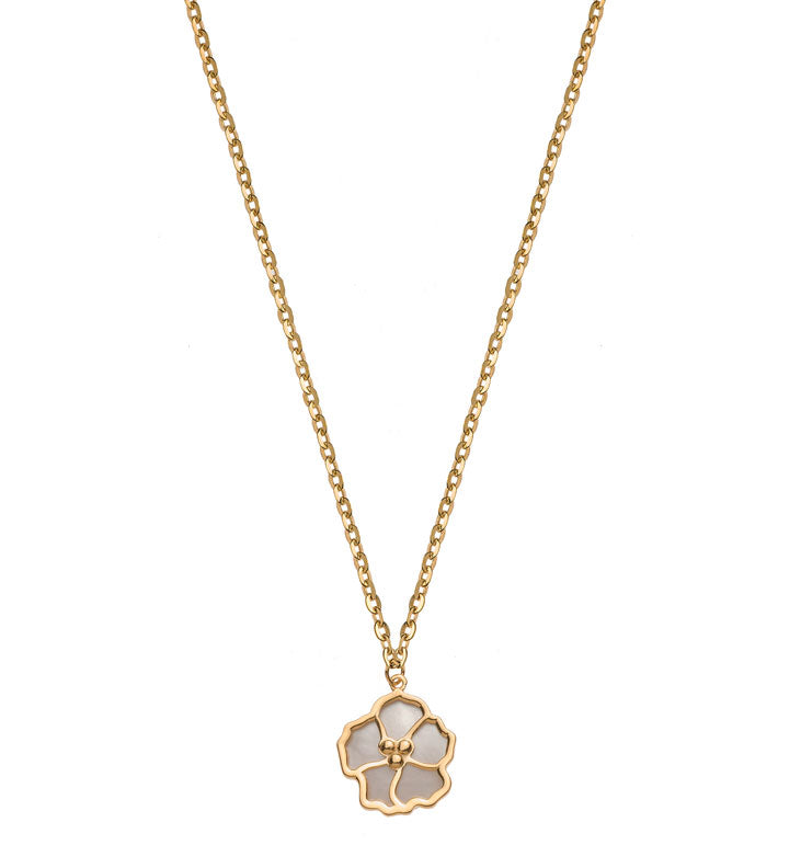 Collier Perlmutt Rosenform Gelbgold 375