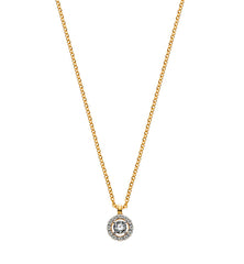 Collier Anker Gelbgold 375 mit Entourage Anhänger Zirkonia