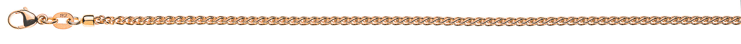 Collier Zopfkette Rotgold 750 ca. 2.15mm