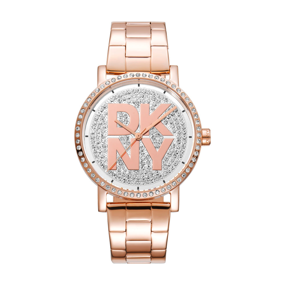 DKNY Damenuhr Soho Logo Edelstahl 36mm
