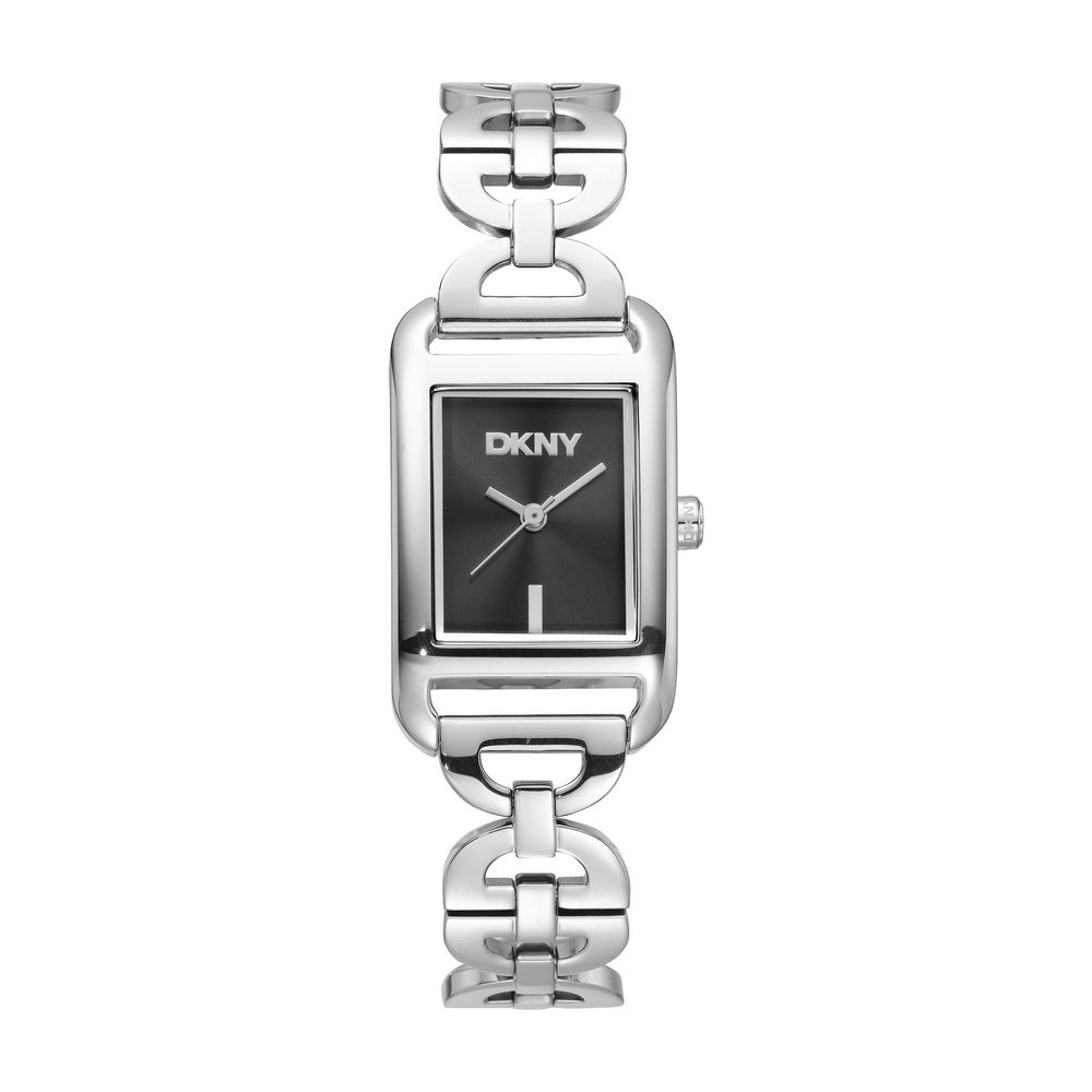 DKNY Damenuhr Open Link Edelstahl Rechteckig