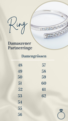 Damaszener Stahl Partnerringe - Ringpaar mit Diamant - 1S/0001-17/70031