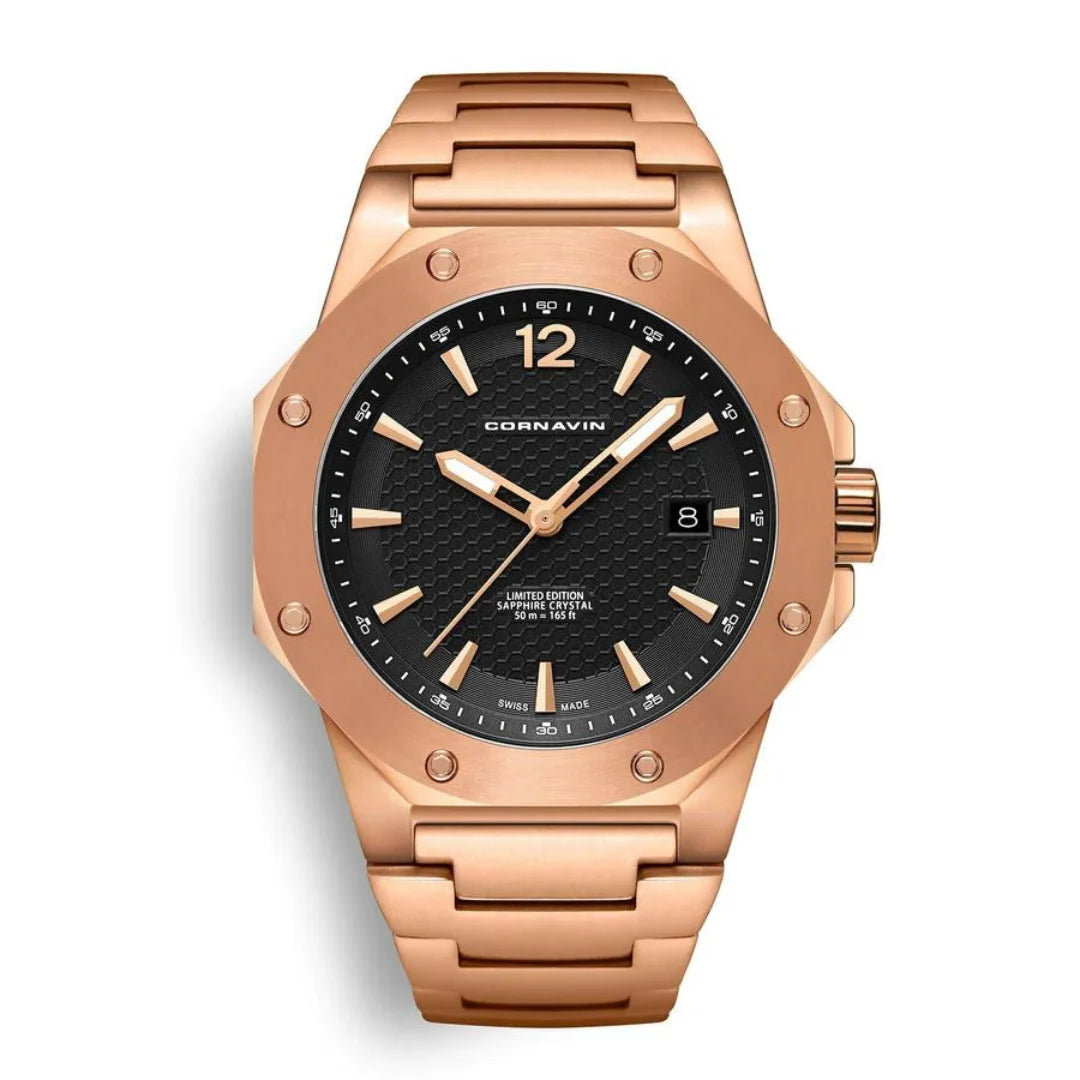 Cornavin Downtown Herrenuhr Rose in Stahl - CO 2021-2022