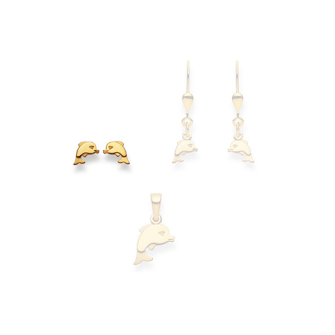 Delfin Ohrstecker in 18 Karat Gelbgold 2