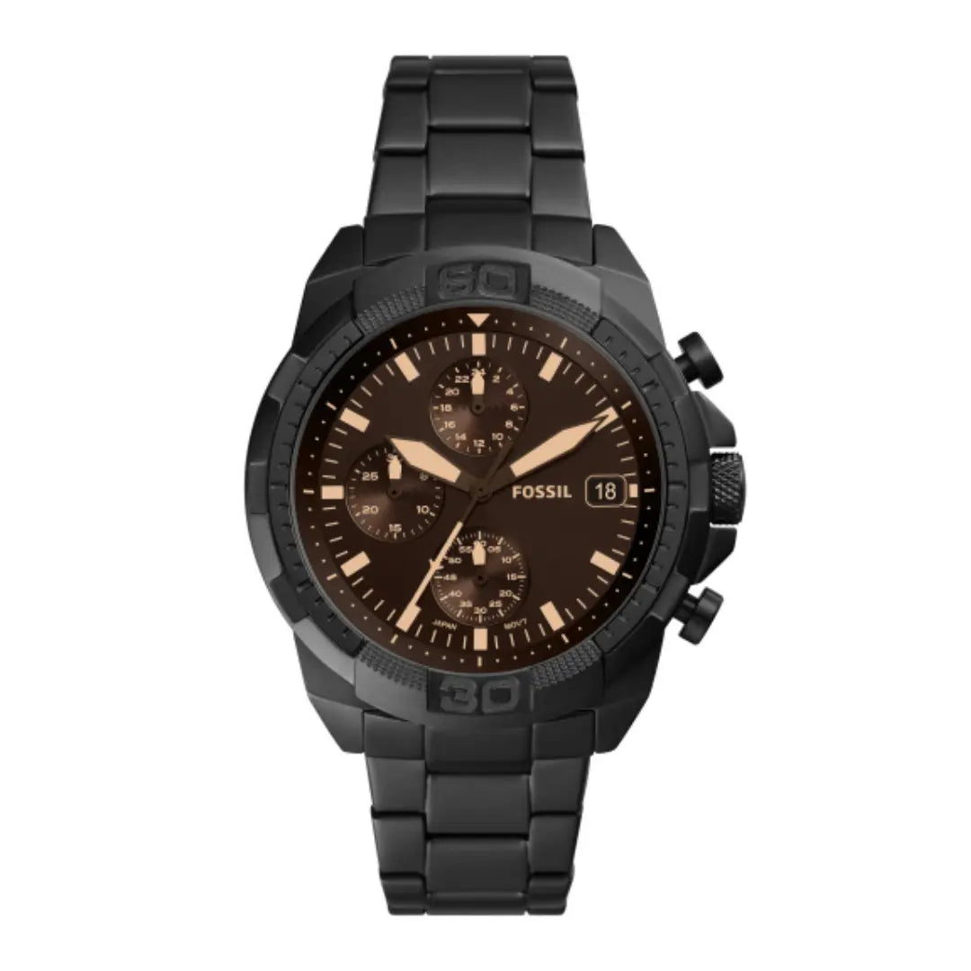 Fossil Herrenuhr in schwarz, Chronograph - FS5851