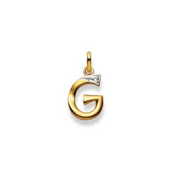 Buchstaben Anhänger Bicolor mit einem Diamant in 18 Karat Gold - 750 - G