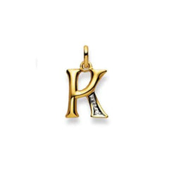 Buchstaben Anhänger Bicolor mit einem Diamant in 18 Karat Gold - 750 - K