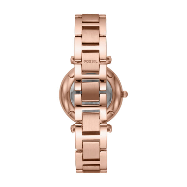 Fossil Carlie Quarz 3-Zeiger 35 MM Damenuhr in Rosegold aus Edelstahl - ES4301