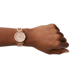 Fossil CARLIE Damenuhr Rose Gold Edelstahl 35 mm Quarz 3-Zeiger - ES4301