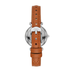 Fossil CARLIE Damenuhr Silber Blau Leder 28 mm Quarz - ES4701