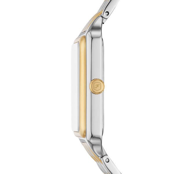 Fossil Raquel 2-Tone MOP 26mm Edelstahl, Quarz, Datum Damenuhr - ES5305