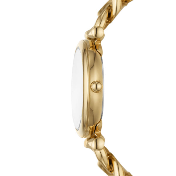 Fossil Carlie Gold Silber 28mm Edelstahl Quarz Damenuhr - ES5329