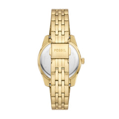 Fossil SCARLETTE Damenuhr Gold Edelstahl 32 mm Quarz 3-Zeiger mit Datum - ES5338