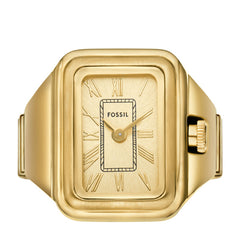 Fossil RAQUEL Watch Ring Damenuhr Gold Edelstahl <22mm 2-Zeiger – ES5343