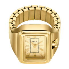 Fossil RAQUEL Watch Ring Damenuhr Gold Edelstahl <22mm 2-Zeiger – ES5343