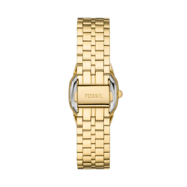 Fossil Harlow Gold Creme 27mm Edelstahl Quarz Damenuhr - ES5361
